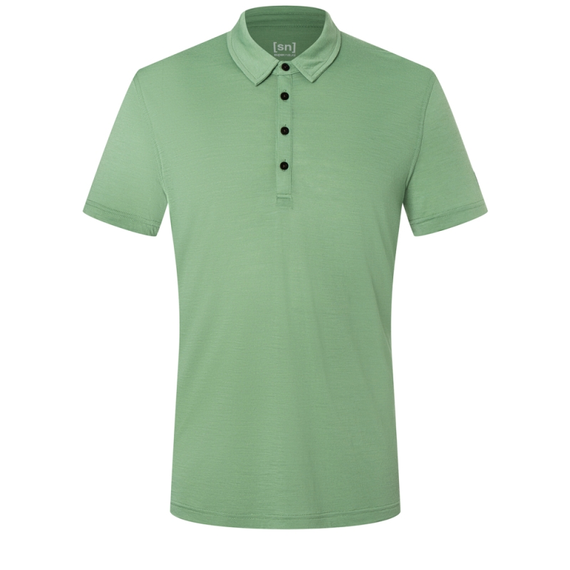 Super Natural Travel Polo Loden Frost