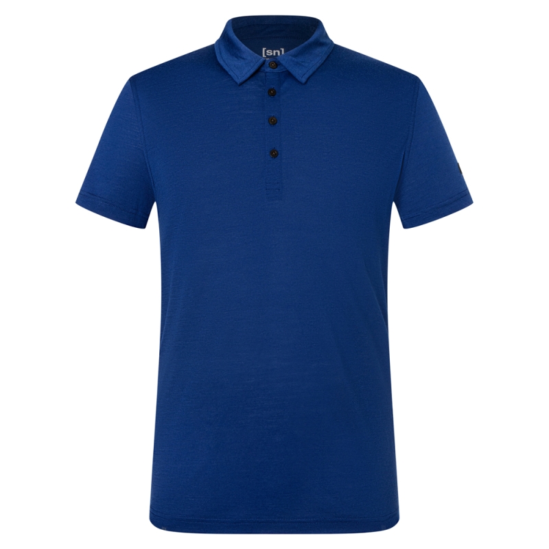 Super Natural Travel Polo Blue Depths