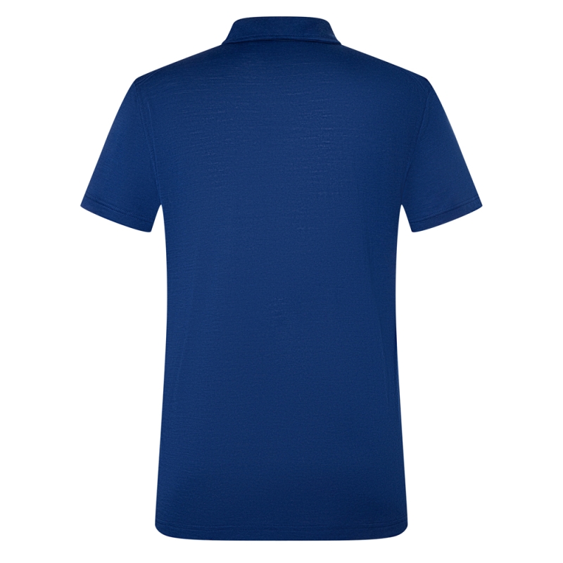Super Natural Travel Polo Blue Depths
