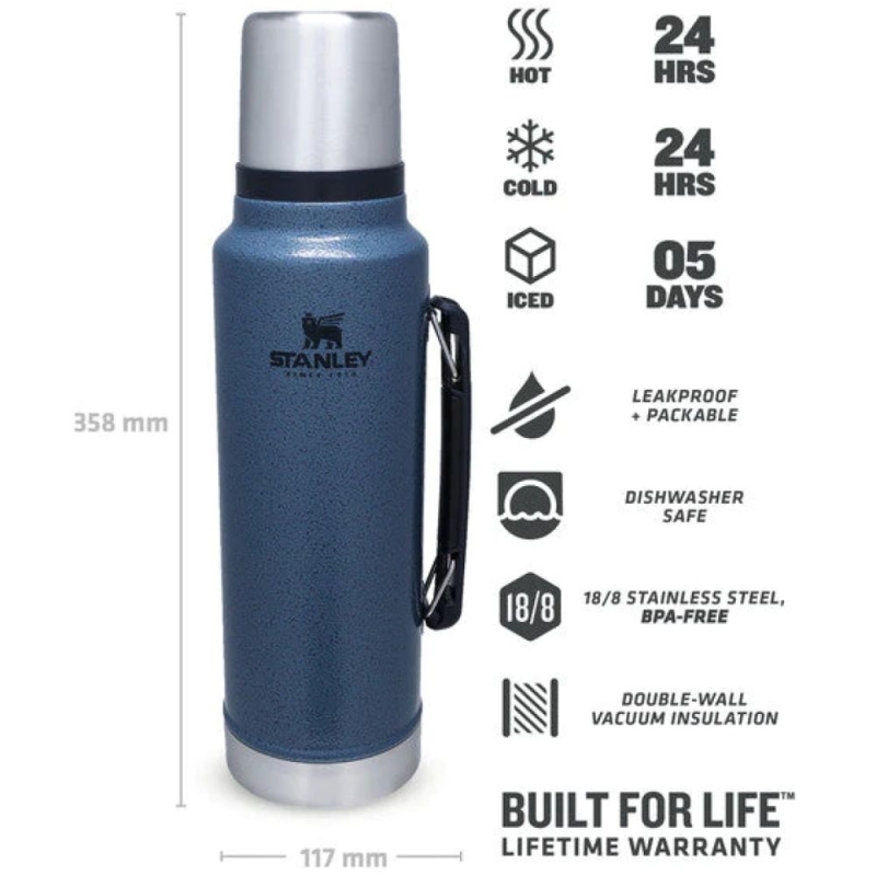 Stanley The Legendary Classic Bottle 1,0L Hammertone Lake