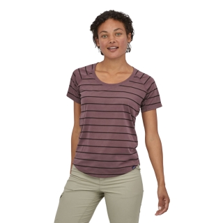 Patagonia Cap Cool Trail Shirt Women's Furrow Stripe: Dusky Brown