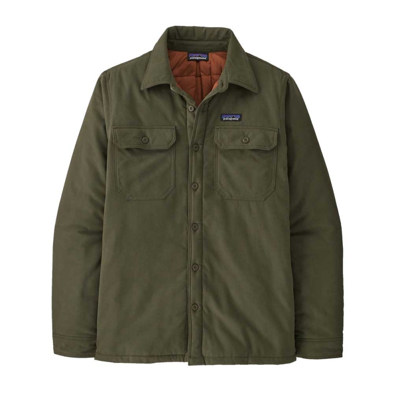 Patagonia Insulated Organic Cotton MW Fjord Flannel Shirt Basin Green