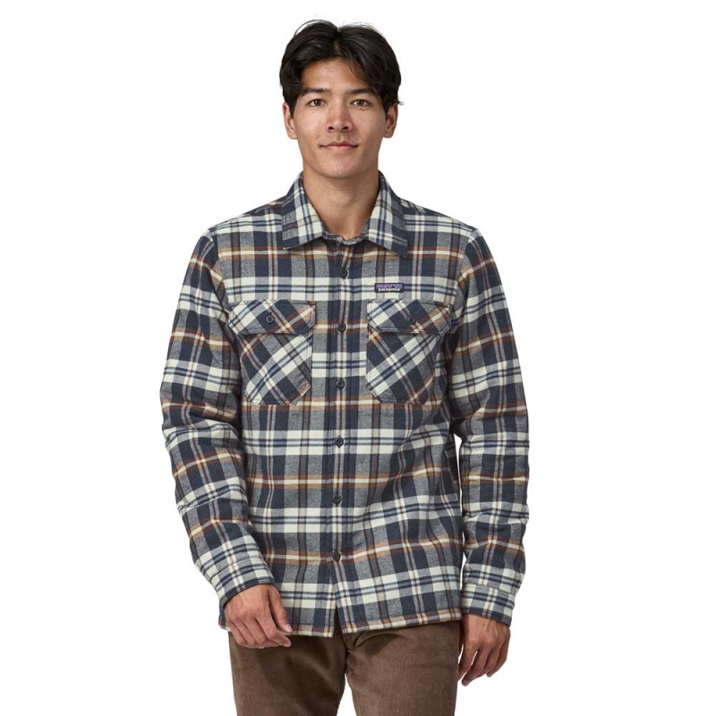 Patagonia Insulated Organic Cotton MW Fjord Flannel Shirt New Navy