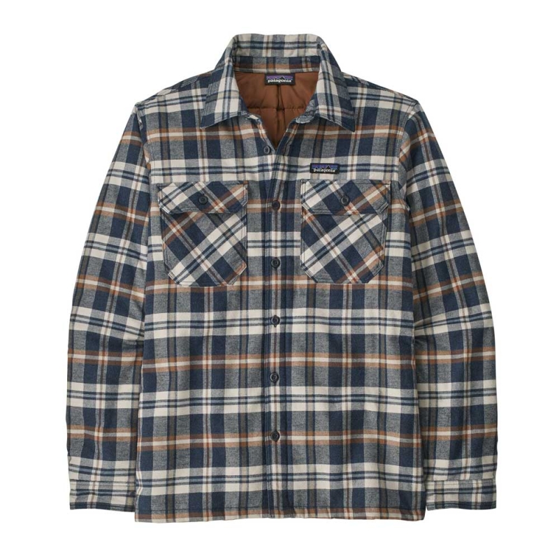 Patagonia Insulated Organic Cotton MW Fjord Flannel Shirt New Navy