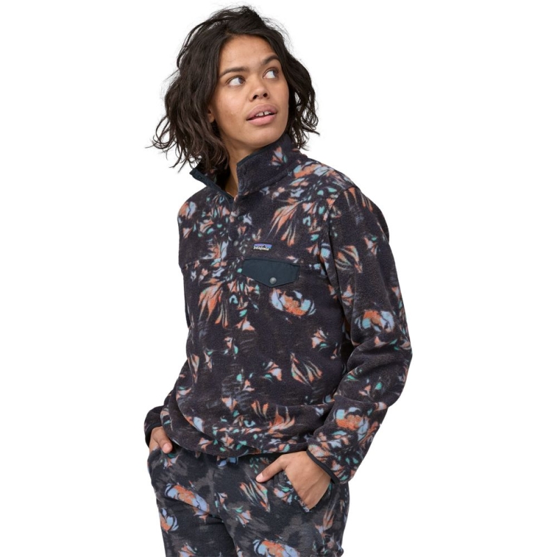 Patagonia LW Synch Snap-T P/O Women's Swirl Floral: Pitch Blue