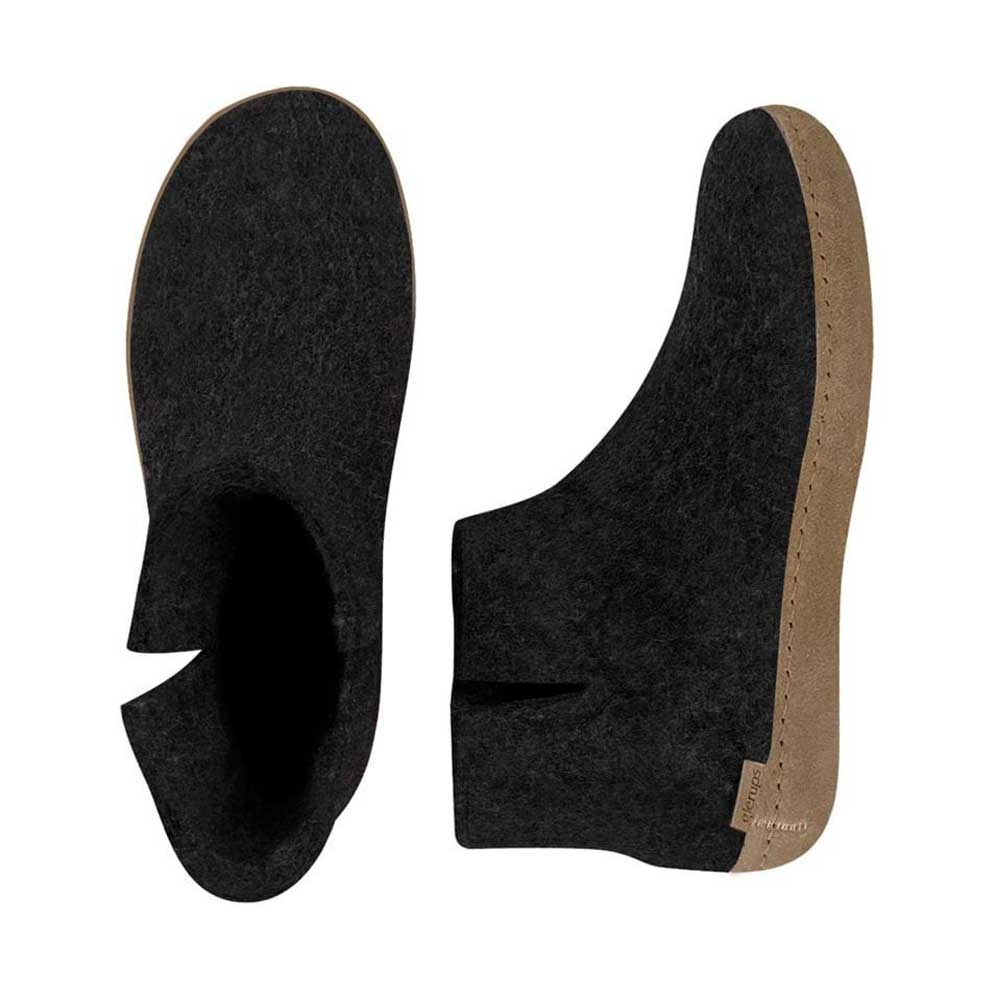 Glerups Boot Leather Charcoal G-02 Charcoal pantoffels en huissokken online bestellen bij Kathmandu Outdoor & Travel