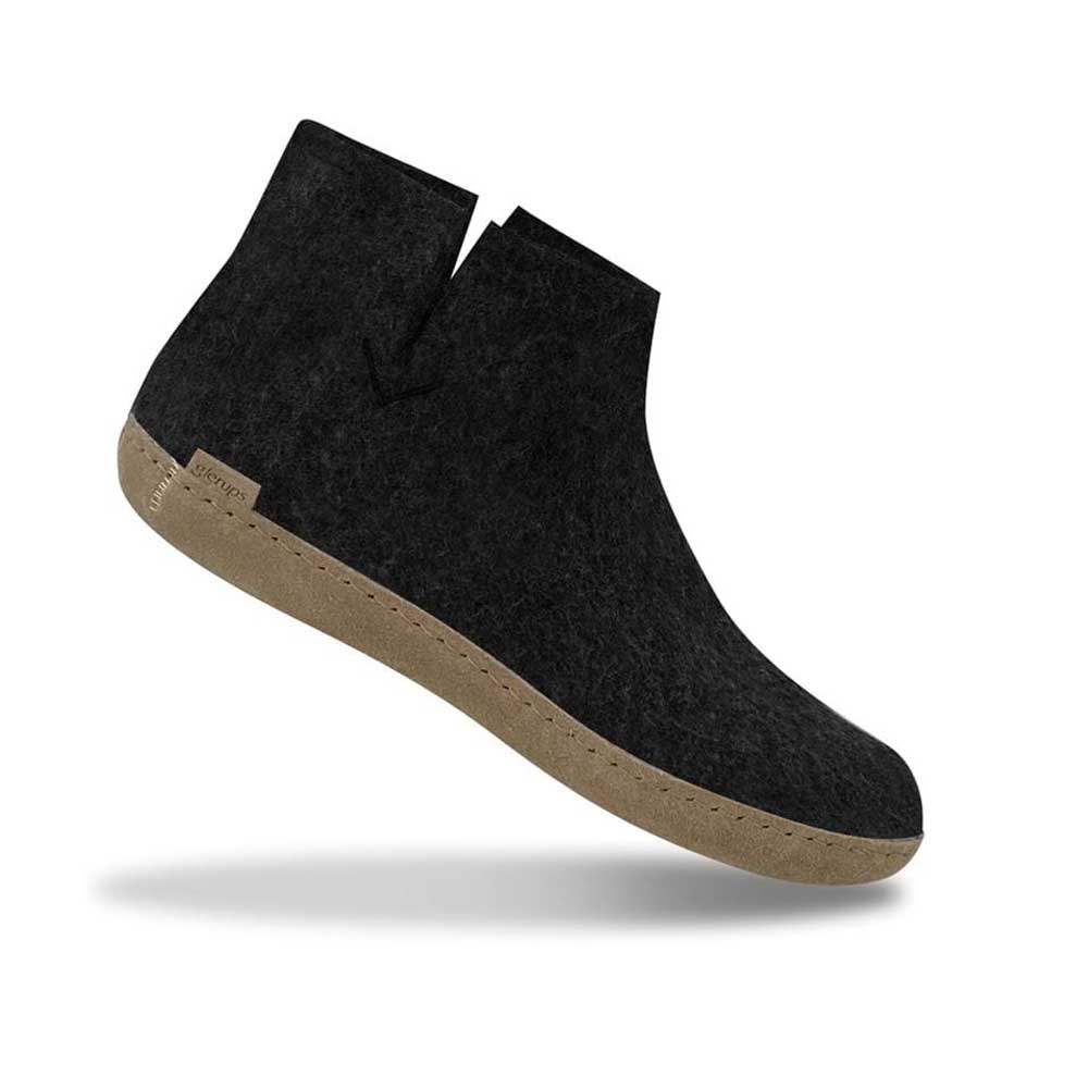 Glerups Boot Leather Charcoal G-02 Charcoal pantoffels en huissokken online bestellen bij Kathmandu Outdoor & Travel