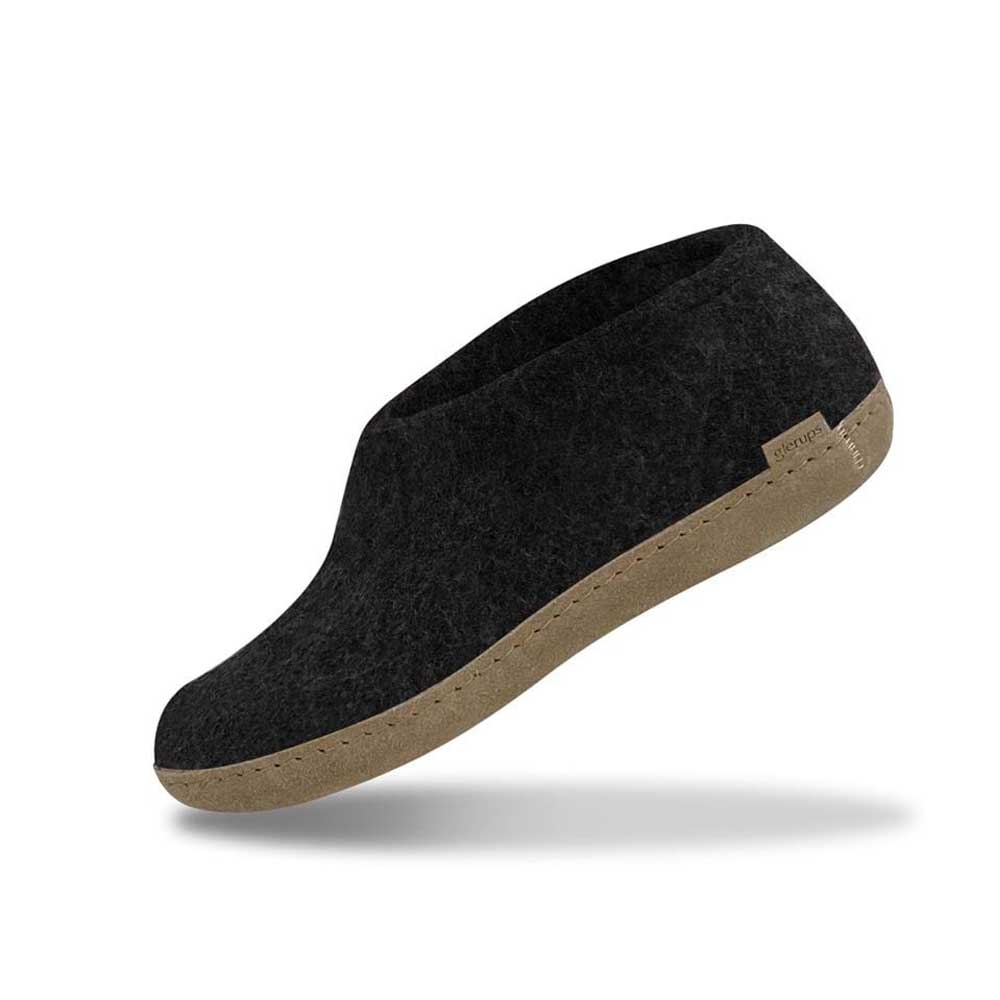 Glerups Shoe Leather Charcoal A-02 Charcoal pantoffels en huissokken online bestellen bij Kathmandu Outdoor & Travel