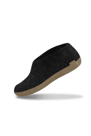 Glerups Shoe Leather Charcoal A-02 Charcoal pantoffels en huissokken online bestellen bij Kathmandu Outdoor & Travel