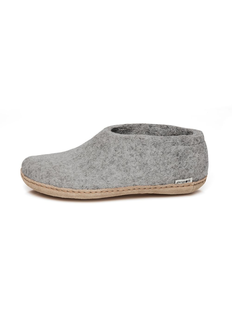 Glerups Shoe Leather Grey A-01 Grey pantoffels en huissokken online bestellen bij Kathmandu Outdoor & Travel