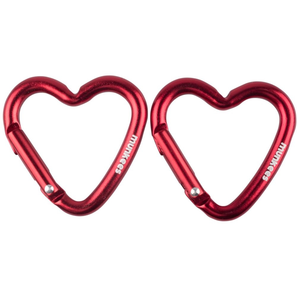 Munkees Mini Heart Carabiner 2st . 3220 gadgets en handigheden online bestellen bij Kathmandu Outdoor & Travel