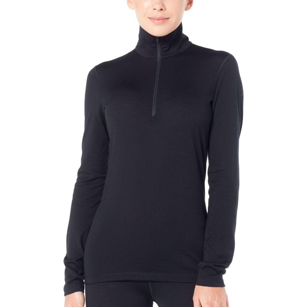 Icebreaker 200 Oasis Long Sleeve Half Zip Women's black 104380-IB001 onderkleding/thermokleding online bestellen bij Kathmandu Outdoor & Travel
