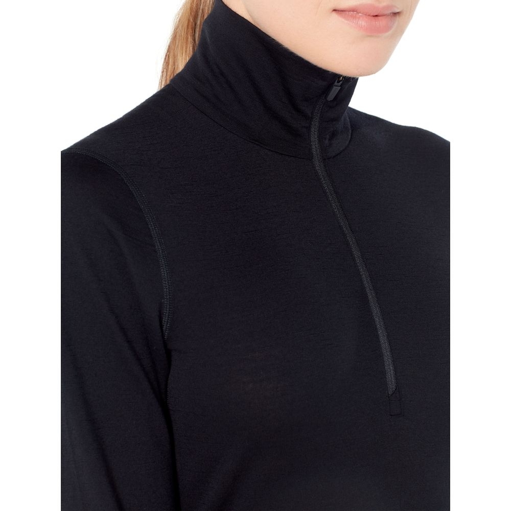 Icebreaker 200 Oasis Long Sleeve Half Zip Women's black 104380-IB001 onderkleding/thermokleding online bestellen bij Kathmandu Outdoor & Travel