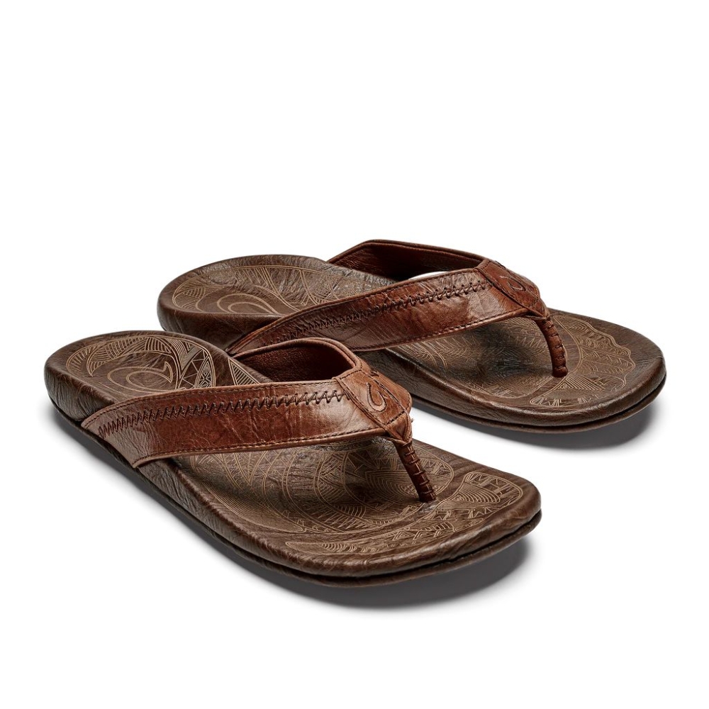 Olukai Hiapo Rum/Dark Wood 10101-SK63 slippers online bestellen bij Kathmandu Outdoor & Travel