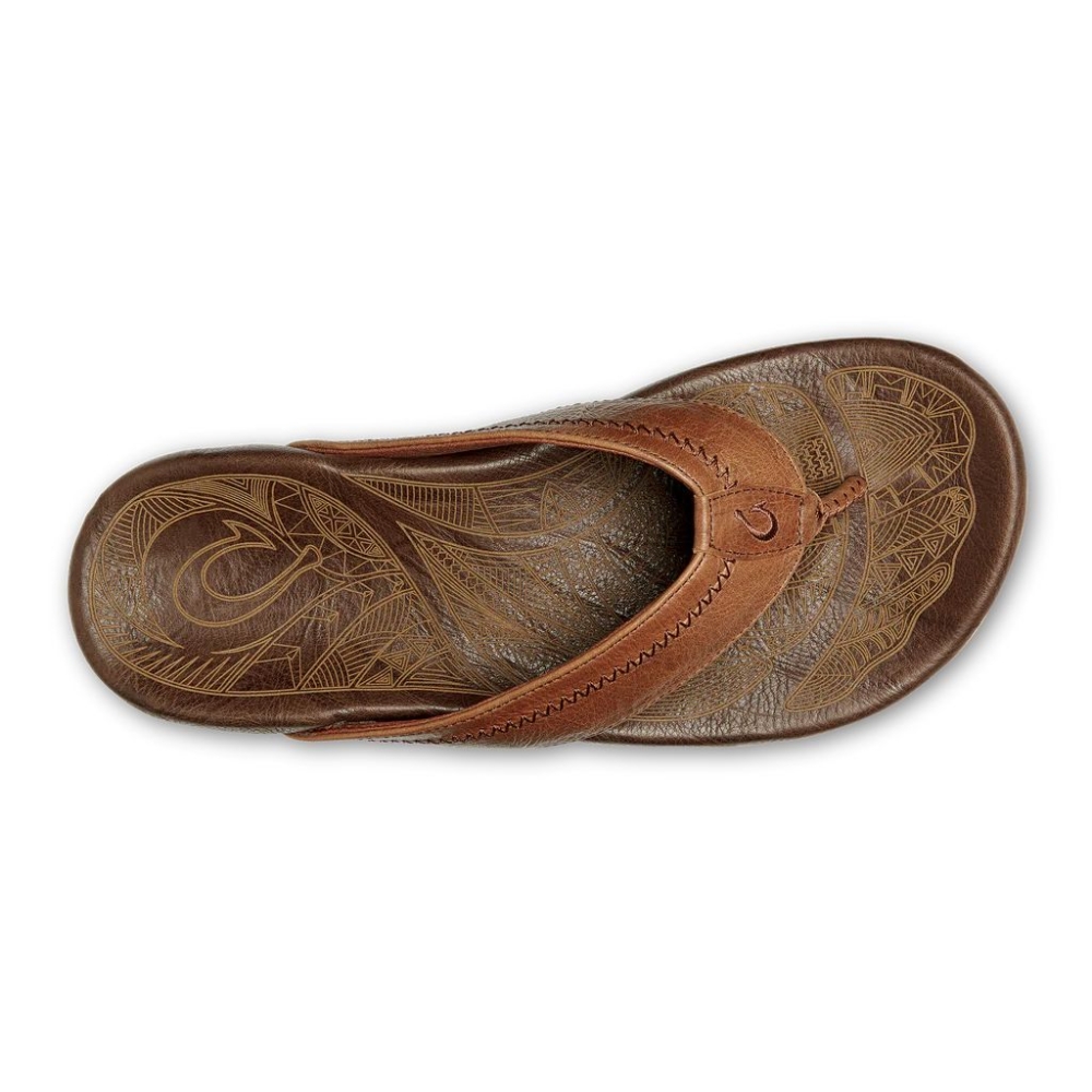Olukai Hiapo Rum/Dark Wood 10101-SK63 slippers online bestellen bij Kathmandu Outdoor & Travel