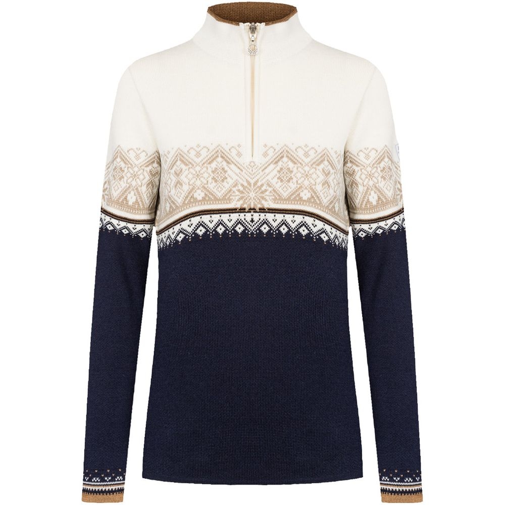 Dale Moritz Sweater Women's navy/brons/beige/offw 91461-P fleeces en truien online bestellen bij Kathmandu Outdoor & Travel