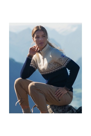 Dale Moritz Sweater Women's navy/brons/beige/offw 91461-P fleeces en truien online bestellen bij Kathmandu Outdoor & Travel