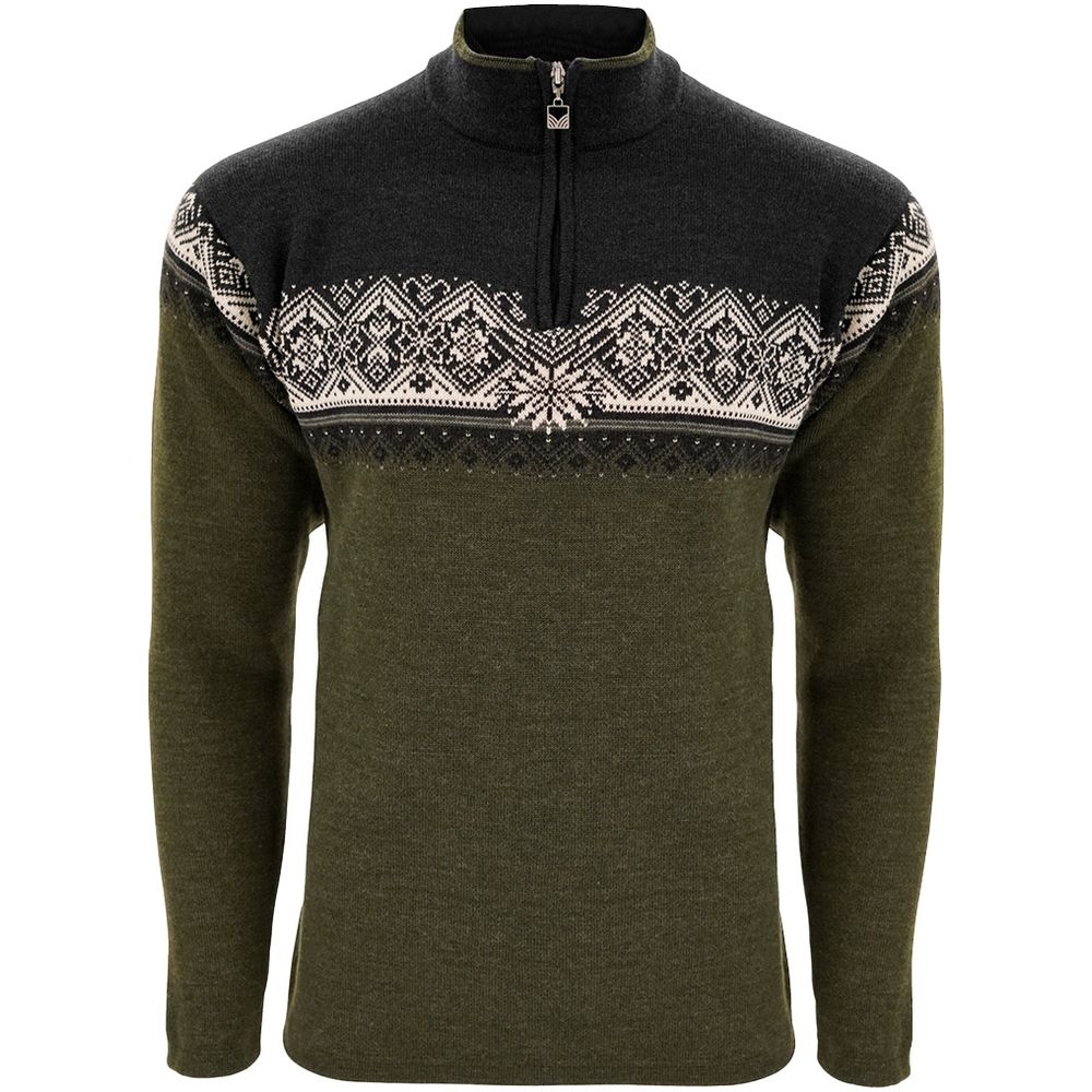 Dale Moritz Sweater darkgreen/d.gray/offw 91391-N fleeces en truien online bestellen bij Kathmandu Outdoor & Travel