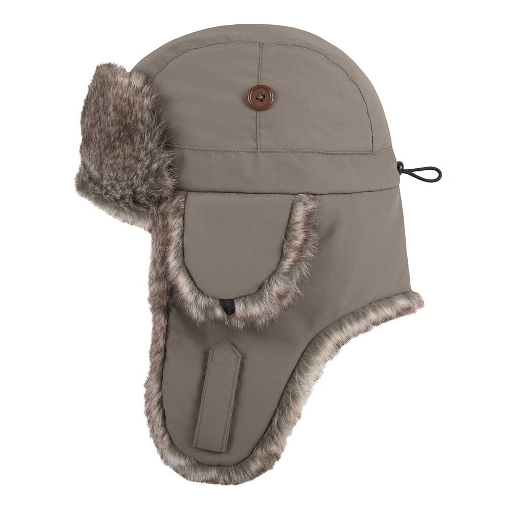 Hatland Wilbar Earflap Fakefur Olive 29510/04 kleding accessoires online bestellen bij Kathmandu Outdoor & Travel
