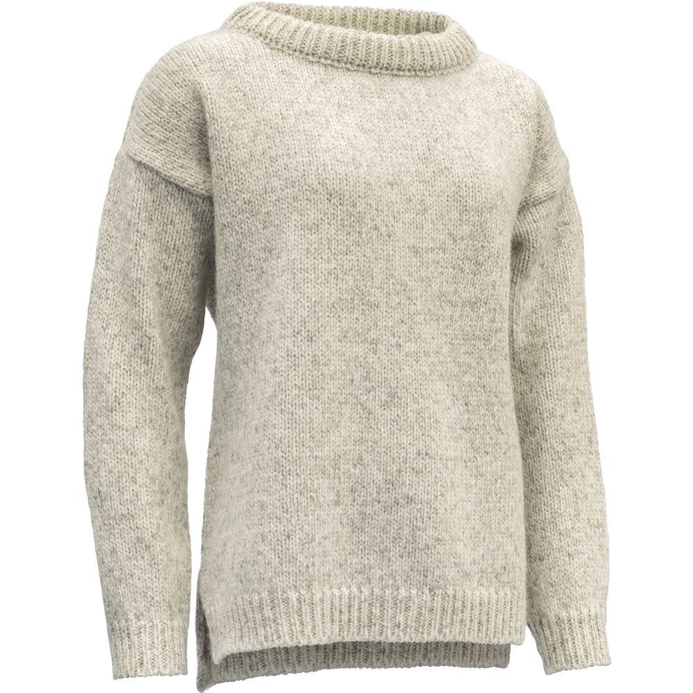 Devold Nansen Split Seam Sweater Women's Grey melange TC 386 735 S-770A fleeces en truien online bestellen bij Kathmandu Outdoor & Travel