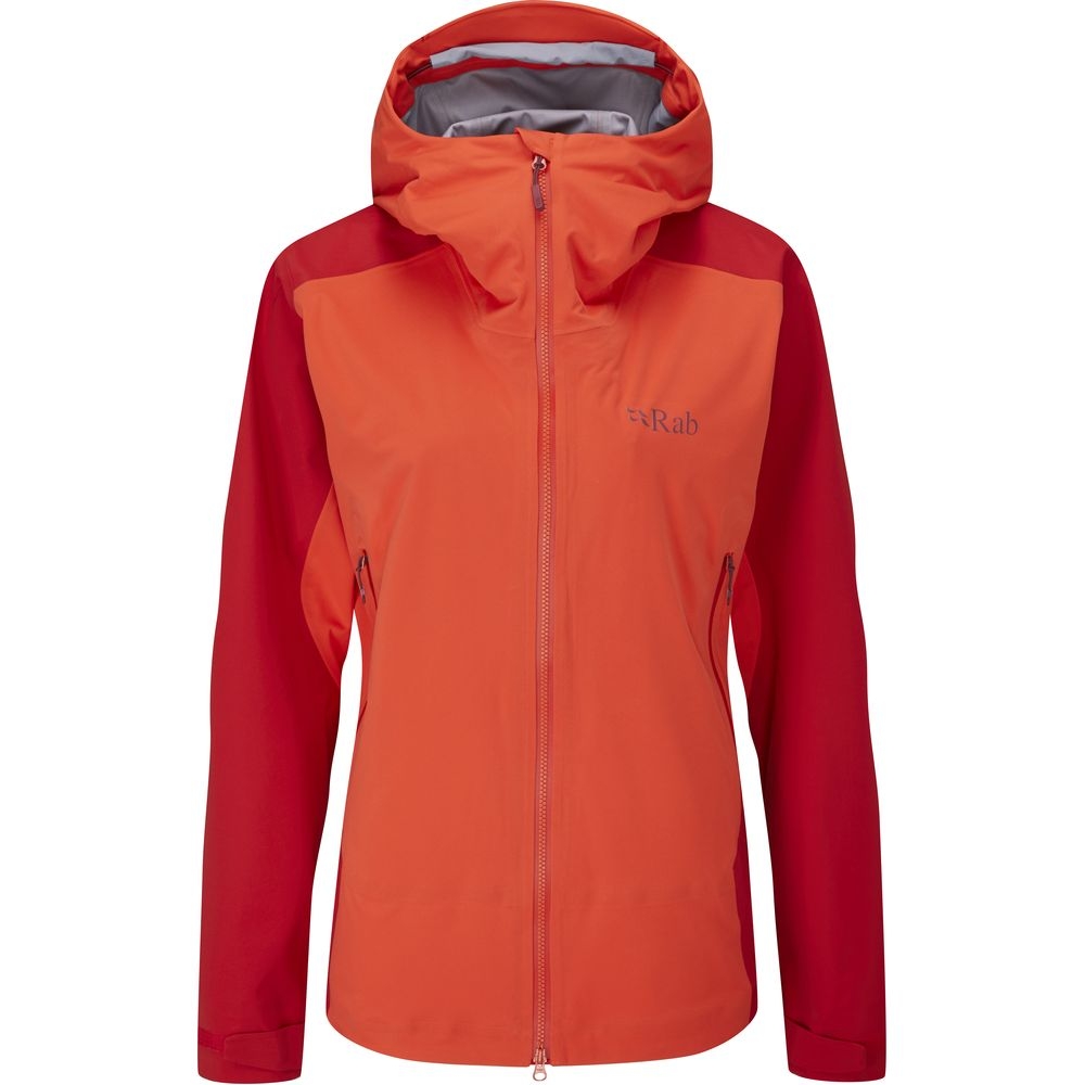 Rab Kinetic Alpine 2.0 Jacket Women's Red Grapefruit QWG-70-GF jassen online bestellen bij Kathmandu Outdoor & Travel