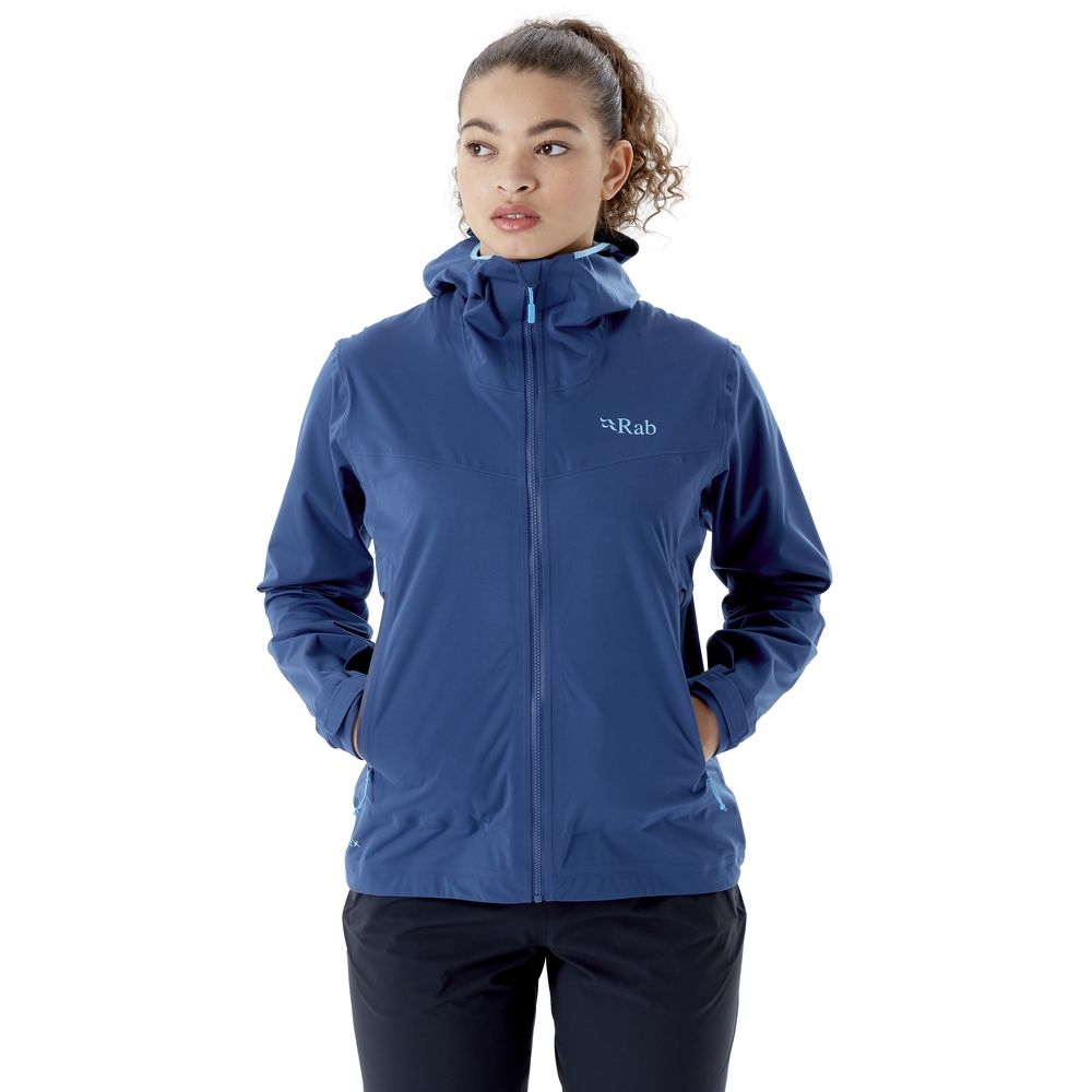 Rab Kinetic 2.0 Jacket Women's  Nightfall Blue QWG-75-NB jassen online bestellen bij Kathmandu Outdoor & Travel
