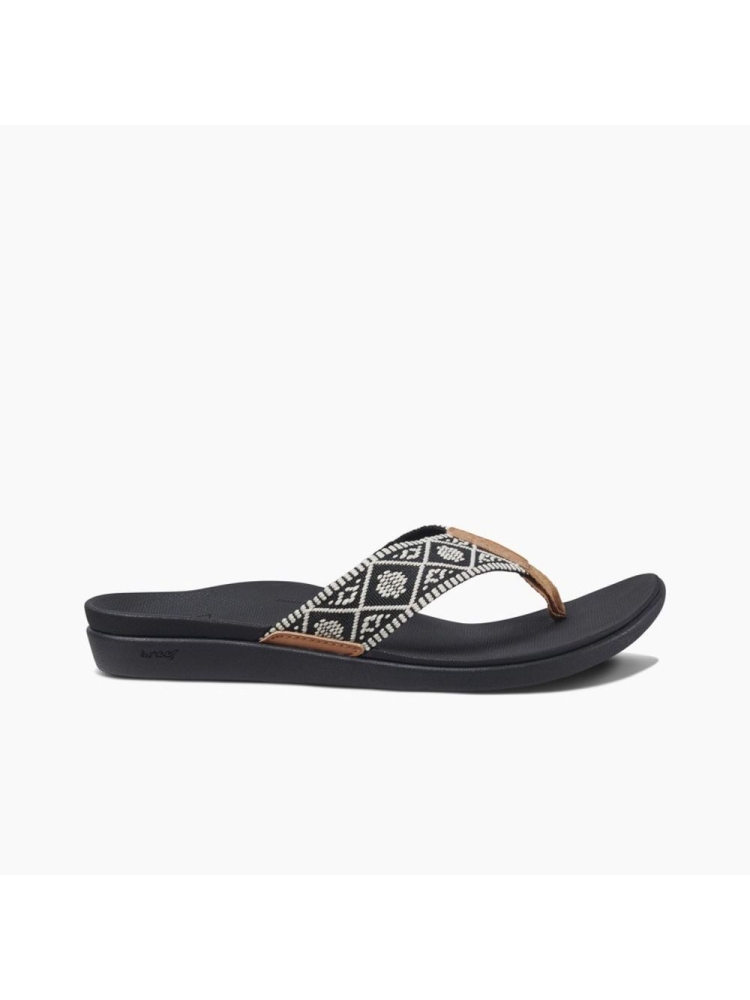 Reef Ortho Woven Women's Black/White RF0A3VDNBLW slippers online bestellen bij Kathmandu Outdoor & Travel