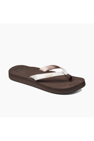 Reef Star Cushion Sassy Women's Brown/White RF001384BNW slippers online bestellen bij Kathmandu Outdoor & Travel