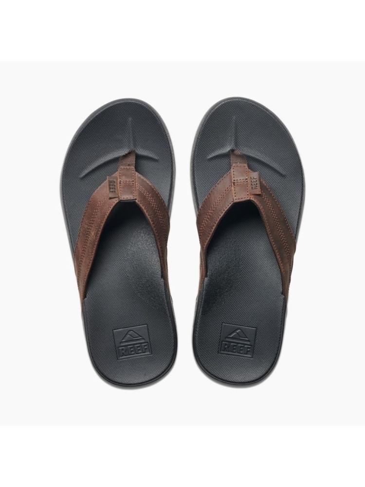 Reef Cushion Phantom Leather Black/Brown RF0A3FEZBKB slippers online bestellen bij Kathmandu Outdoor & Travel