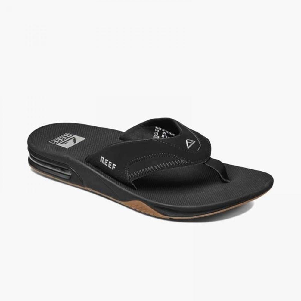 Reef Fanning Black/Silver RF002026BLS slippers online bestellen bij Kathmandu Outdoor & Travel