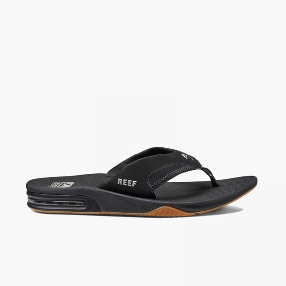 Reef Fanning Black/Silver RF002026BLS slippers online bestellen bij Kathmandu Outdoor & Travel