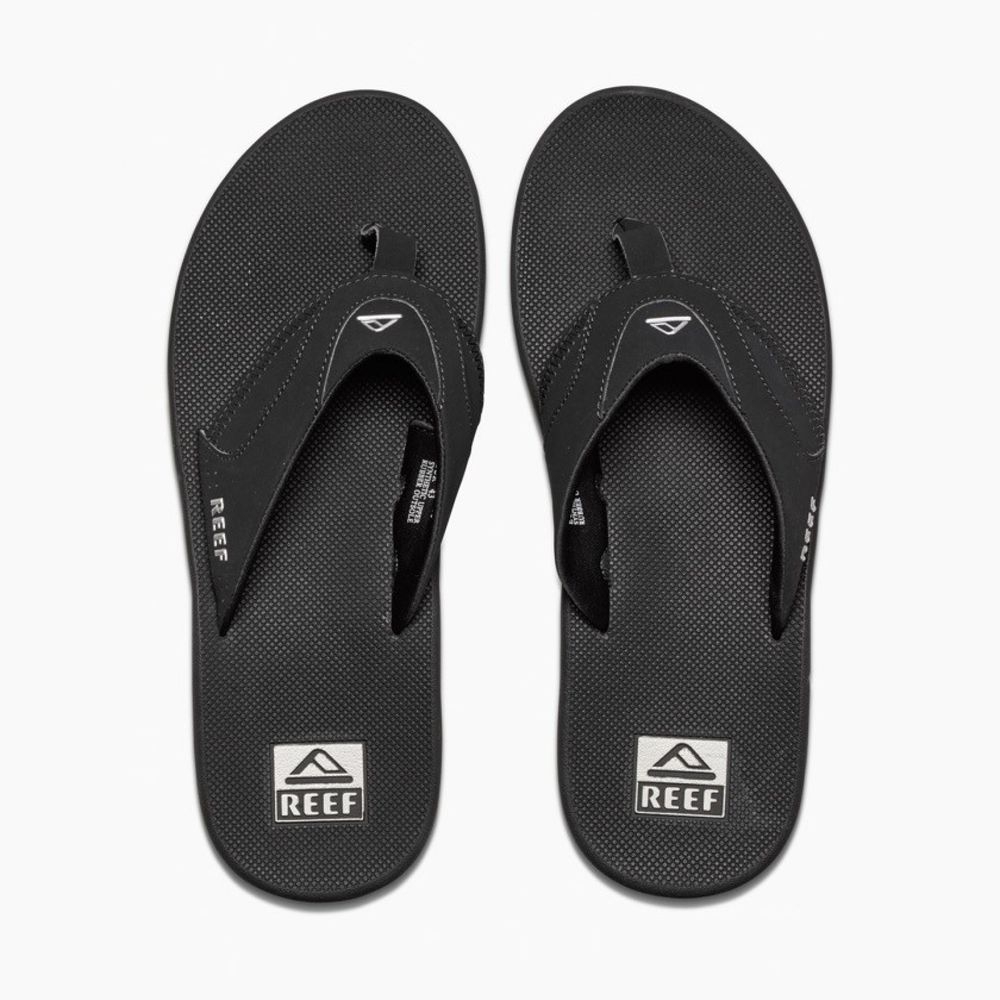 Reef Fanning Black/Silver RF002026BLS slippers online bestellen bij Kathmandu Outdoor & Travel