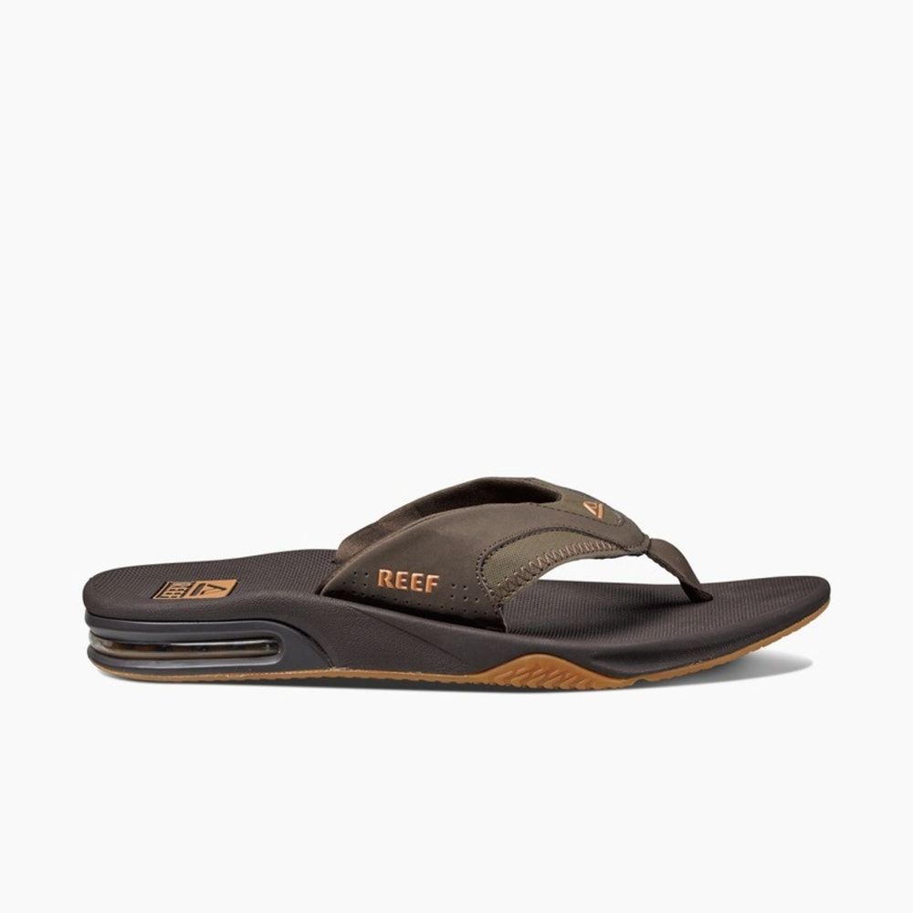 Reef Fanning Brown/Gum RF002026BGM slippers online bestellen bij Kathmandu Outdoor & Travel