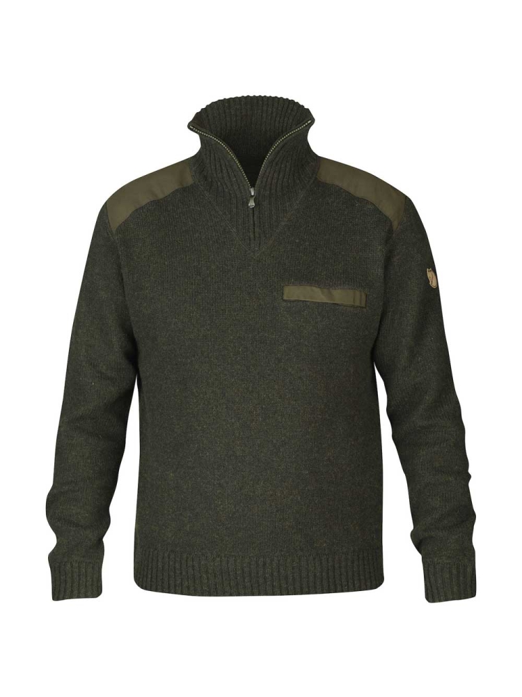 Fjällräven Koster Sweater Dark Olive 90487-633 fleeces en truien online bestellen bij Kathmandu Outdoor & Travel