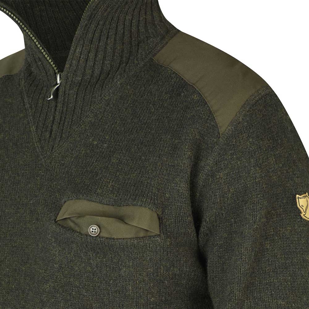 Fjällräven Koster Sweater Dark Olive 90487-633 fleeces en truien online bestellen bij Kathmandu Outdoor & Travel