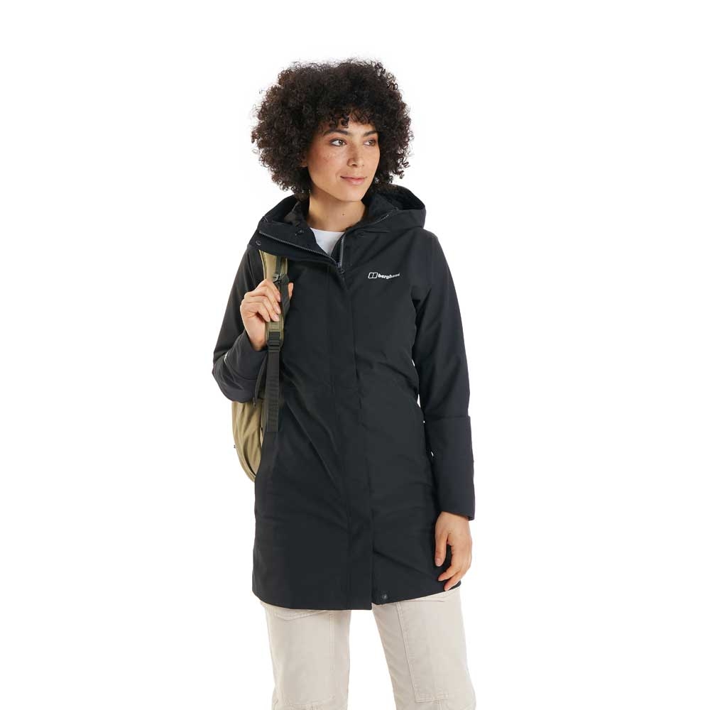 Berghaus Omeara Long Jacket Women's Jet Black A001056-BP6 jassen online bestellen bij Kathmandu Outdoor & Travel