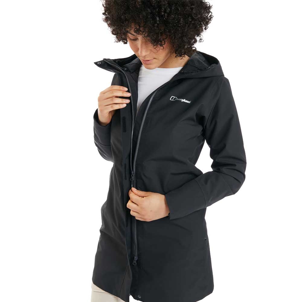 Berghaus Omeara Long Jacket Women's Jet Black A001056-BP6 jassen online bestellen bij Kathmandu Outdoor & Travel