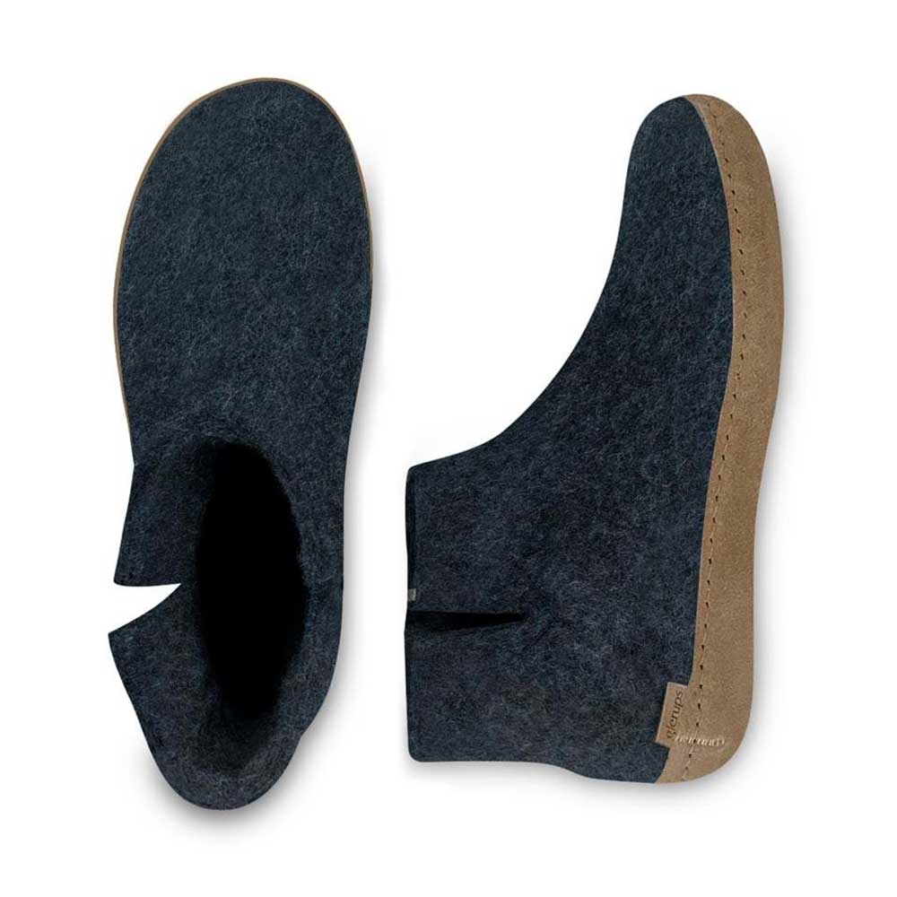 Glerups Boot Leather Denim G10-DENIM pantoffels en huissokken online bestellen bij Kathmandu Outdoor & Travel