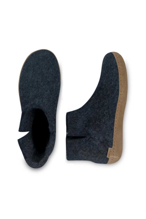 Glerups Boot Leather Denim G10-DENIM pantoffels en huissokken online bestellen bij Kathmandu Outdoor & Travel