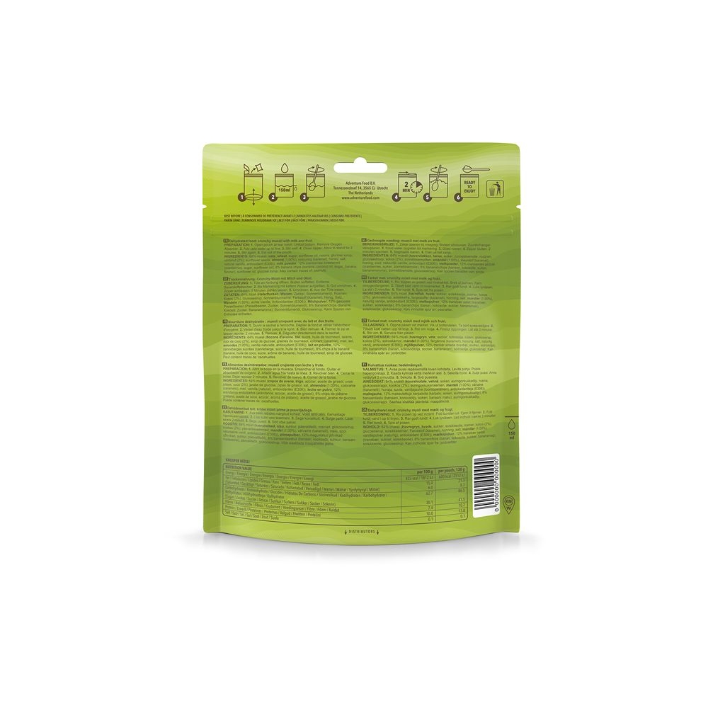 Adventure food Adventure food Knusper-Müsli 1 portie 1KM maaltijden en voedsel  Adventure food Knusper-Müsli 1 portie . 1KM maaltijden en voedsel online bestellen bij Kathmandu Outdoor & Travel