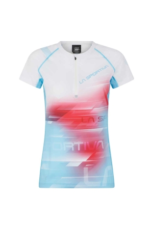 La Sportiva Veloce T-Shirt Women's Malibu Blue/White Q24-602000 shirts en tops online bestellen bij Kathmandu Outdoor & Travel