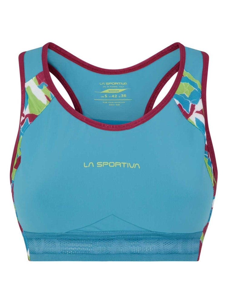 La Sportiva Hover Top Women's Topaz/Lime Green Q25-624709 onderkleding/thermokleding online bestellen bij Kathmandu Outdoor & Travel