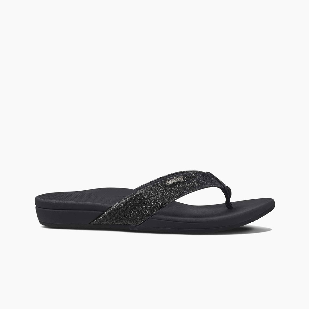 Reef Ortho-Spring Women's Black/Black Glitter RF0A3VDXBBG slippers online bestellen bij Kathmandu Outdoor & Travel