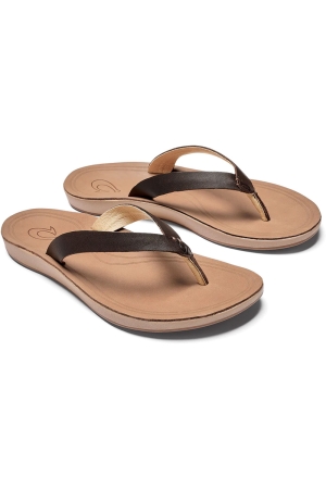 Olukai Nonohe Women's Dark Java/Golden Sand 20440-48GS slippers online bestellen bij Kathmandu Outdoor & Travel