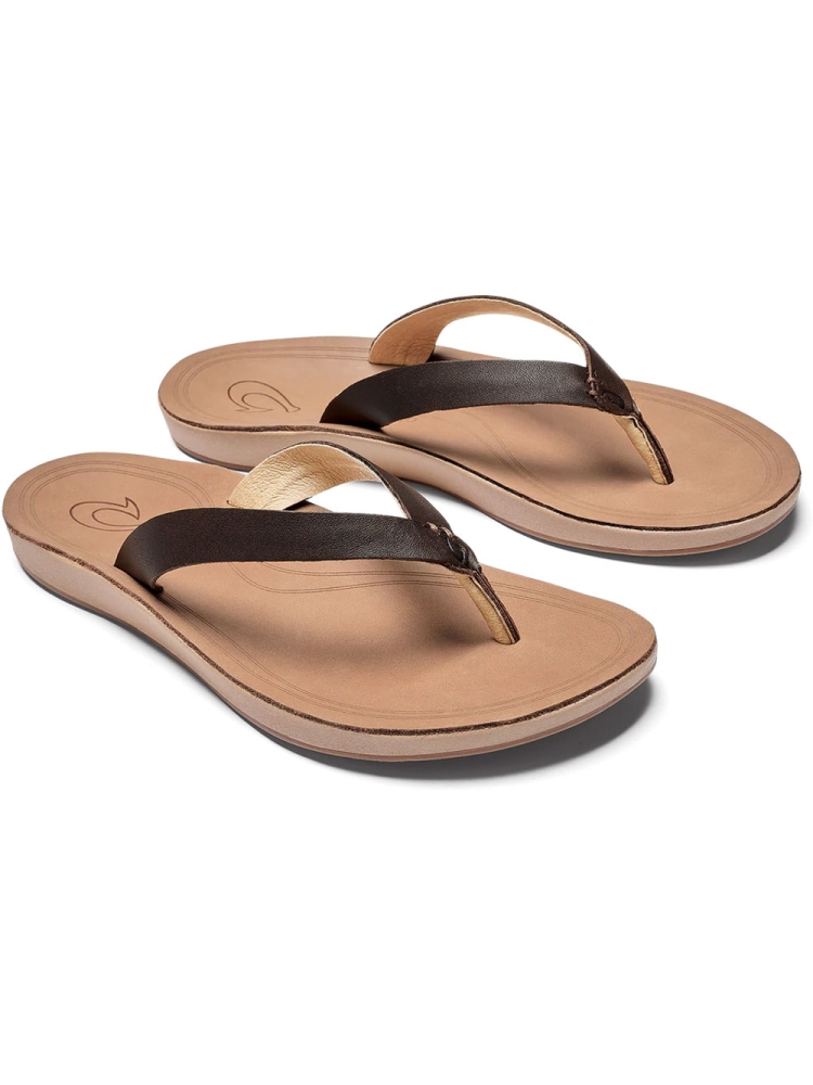 Olukai Nonohe Women's Dark Java/Golden Sand 20440-48GS slippers online bestellen bij Kathmandu Outdoor & Travel