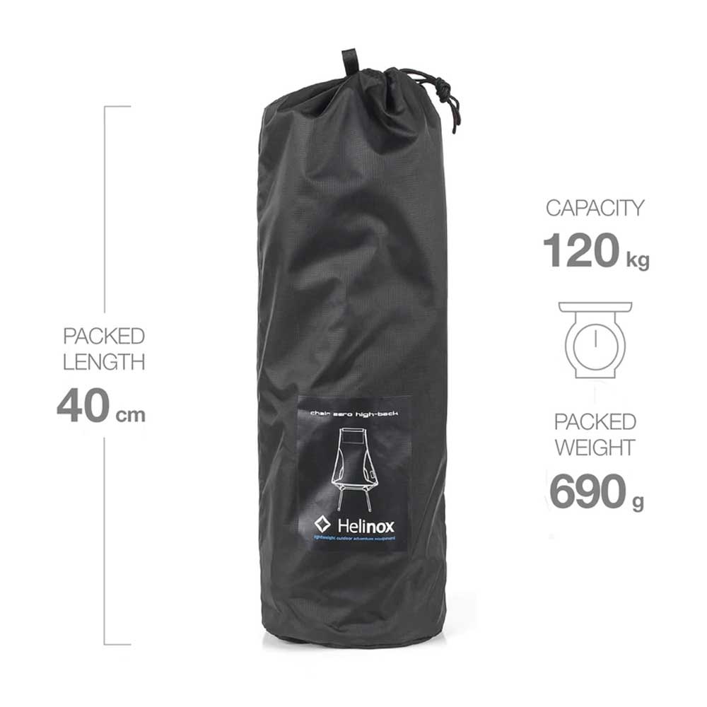 Helinox Chair Zero High Back Black 10559 kampeermeubels online bestellen bij Kathmandu Outdoor & Travel