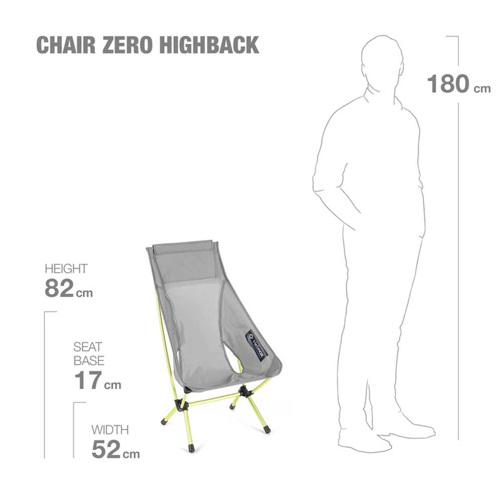 Helinox Chair Zero High Back Grey 10560 kampeermeubels online bestellen bij Kathmandu Outdoor & Travel