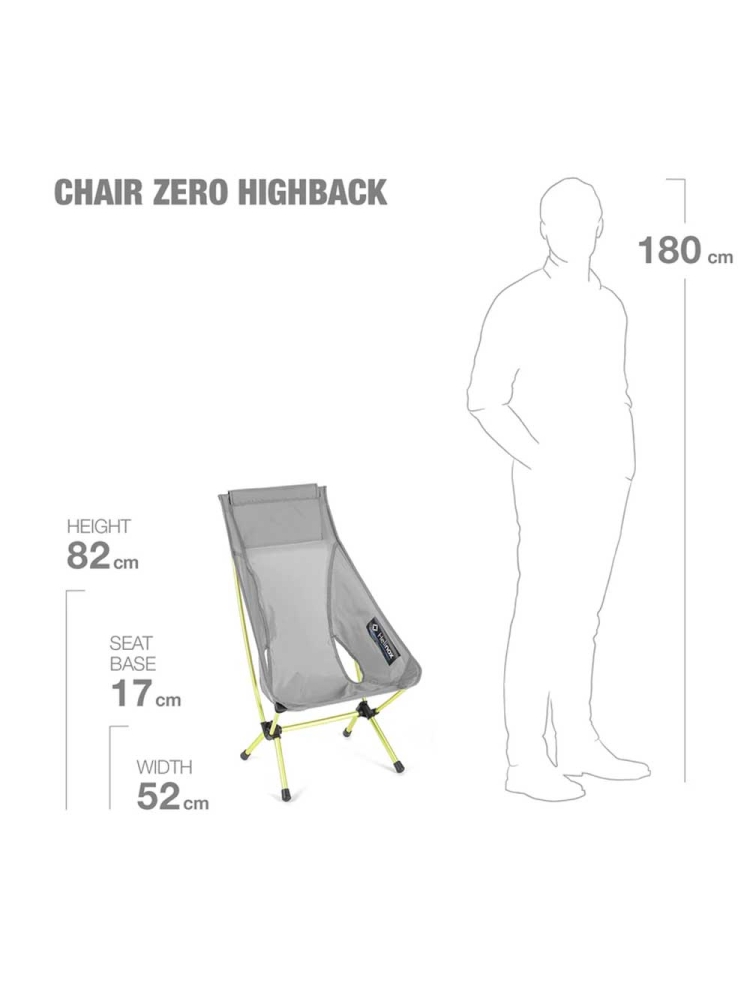 Helinox Chair Zero High Back Grey 10560 kampeermeubels online bestellen bij Kathmandu Outdoor & Travel