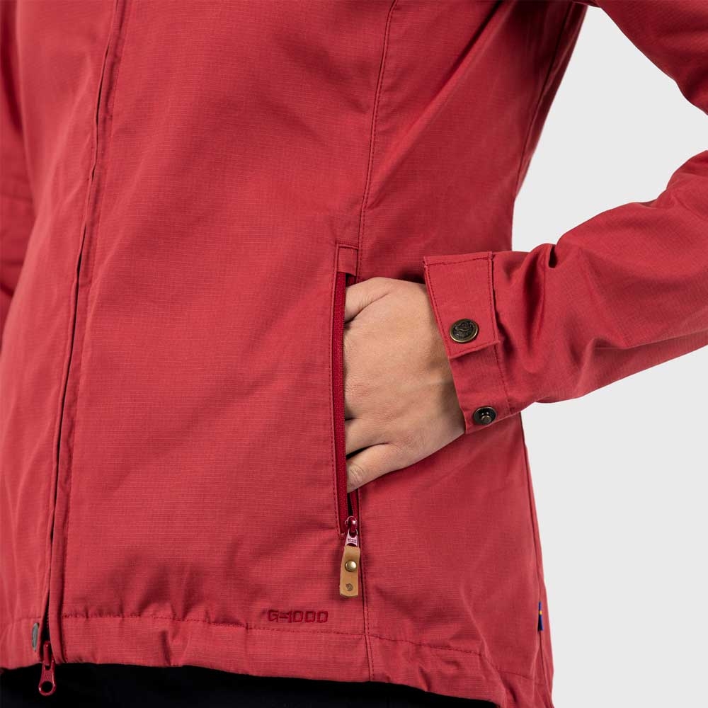 Fjällräven Stina Jacket Women's Raspberry Red 89234-342 jassen online bestellen bij Kathmandu Outdoor & Travel