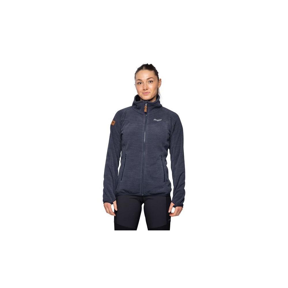 Bergans Hareid Fleece NoHood Jacket Women's Dark Navy 3030-7284 fleeces en truien online bestellen bij Kathmandu Outdoor & Travel